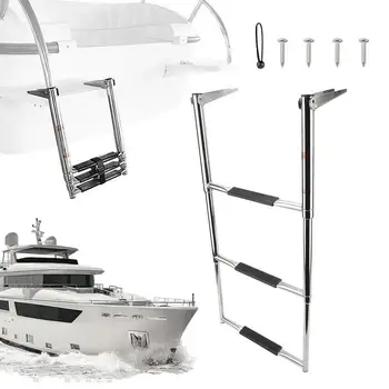 Sob a Plataforma de Escada | Telescópica em Aço Inoxidável Barco Escada | Elegante Embarque Escada para Piscina Deck do Barco e Marinha